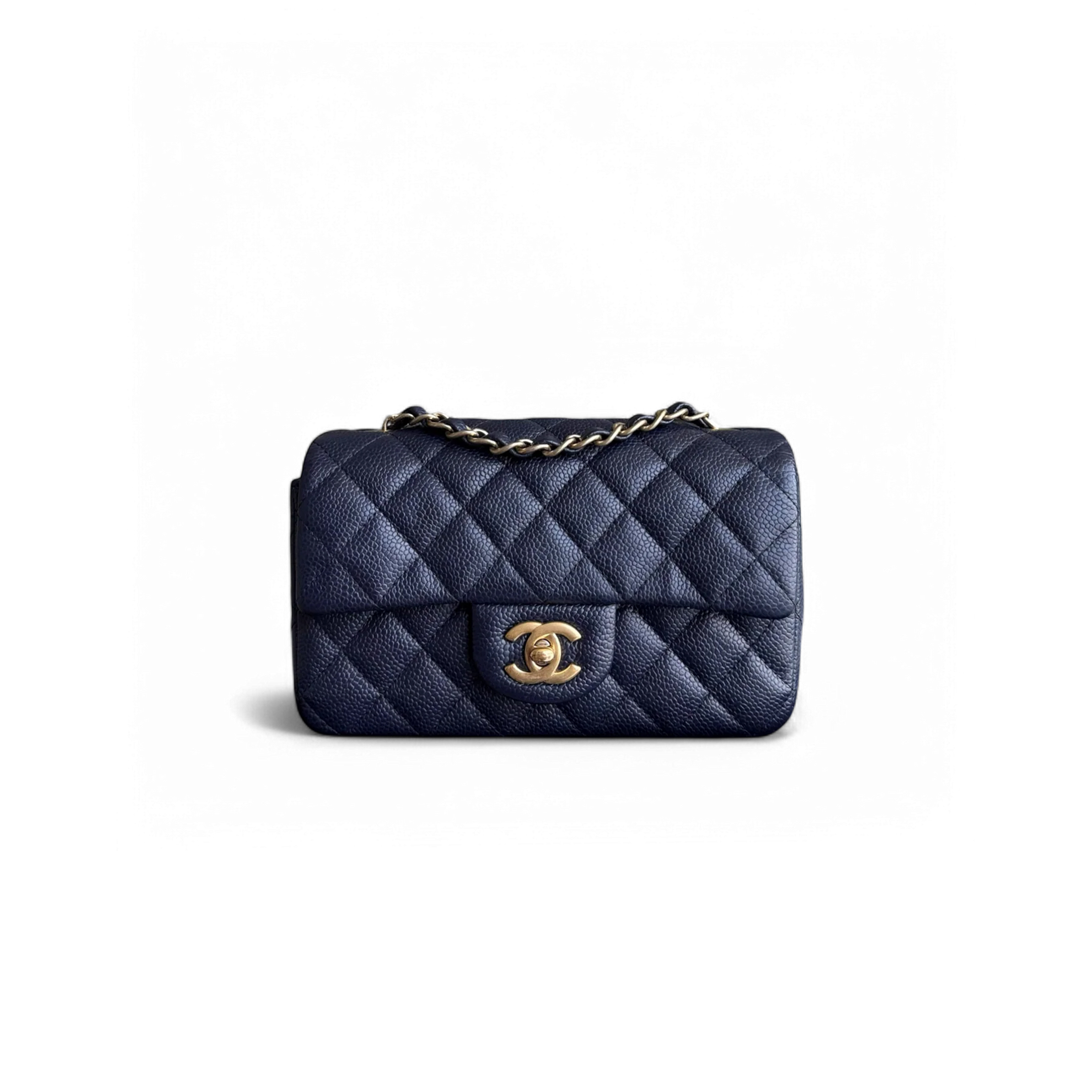 Ch*el mini classic flap caviar calfskin 397921 (20*13*7cm)